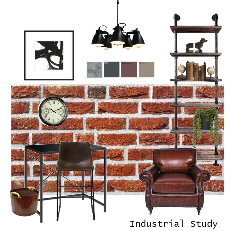 Industrial Study Mood Board by StyleCounsel on Style Sourcebook