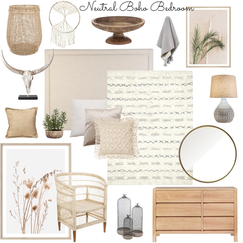 Neutral Boho Bedroom Mood Board by amandajdeflavio on Style Sourcebook