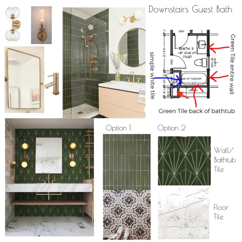 Green Guest Bathroom Mood Board by megtimmons on Style Sourcebook