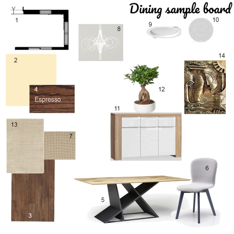 Dining sample board Mood Board by iva.petrova92 on Style Sourcebook