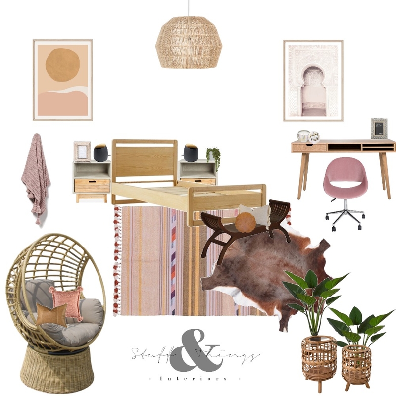 Teen Girl Boho Bedroom Mood Board by StuffandThingsInteriors on Style Sourcebook