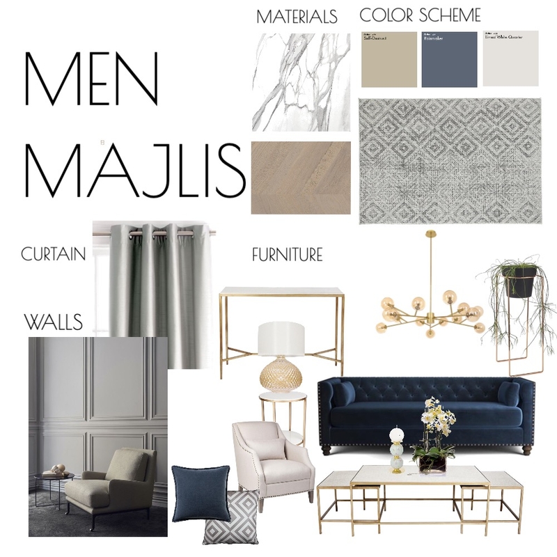 Men Majlis Mood Board by SARAALJARBOU on Style Sourcebook