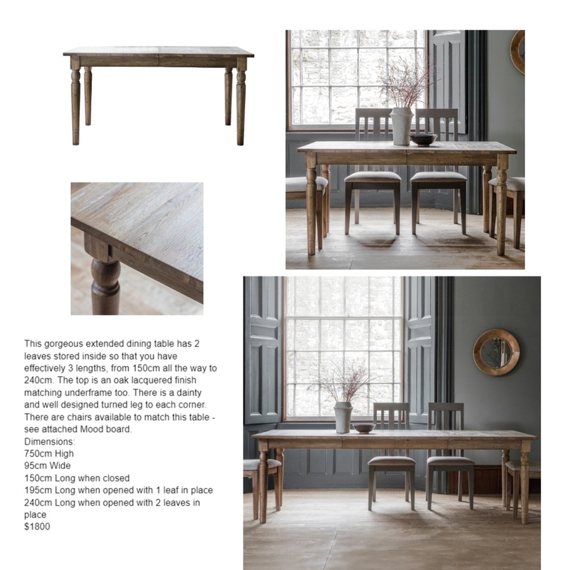 Extension Oak Table Mood Board by bowerbirdonargyle on Style Sourcebook