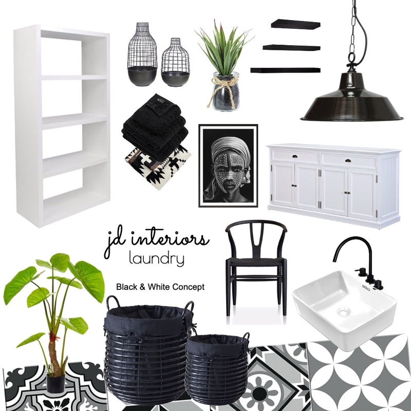 Laundry Room (Black and White Concept) Mood Board by jenickadeloeste on Style Sourcebook