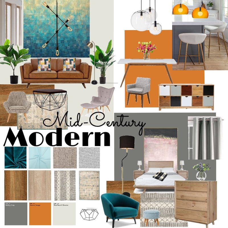 Mid-century Modern Mood Board by Sketchen on Style Sourcebook