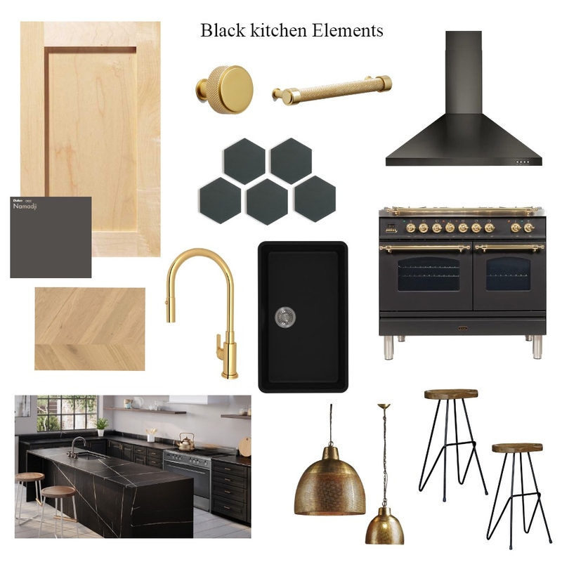 Black Kitchen Elements Mood Board by ChristaGuarino on Style Sourcebook