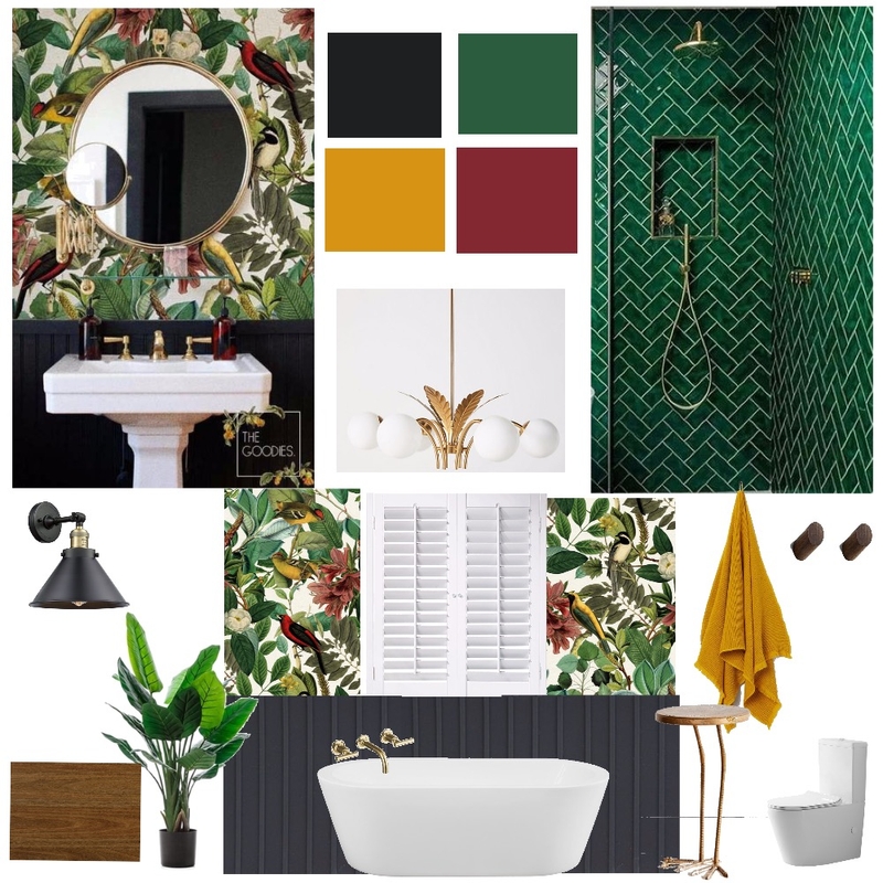 Moody tropical bathroom Mood Board by NicoleBernstein on Style Sourcebook