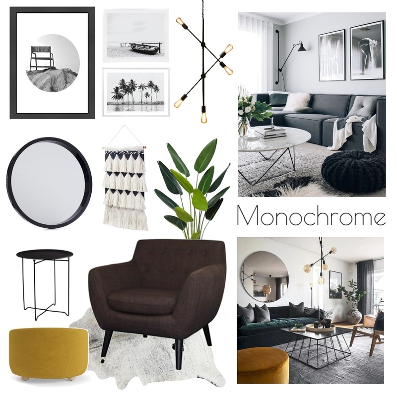 Monochrome &amp; mustard Mood Board by DaniVile on Style Sourcebook