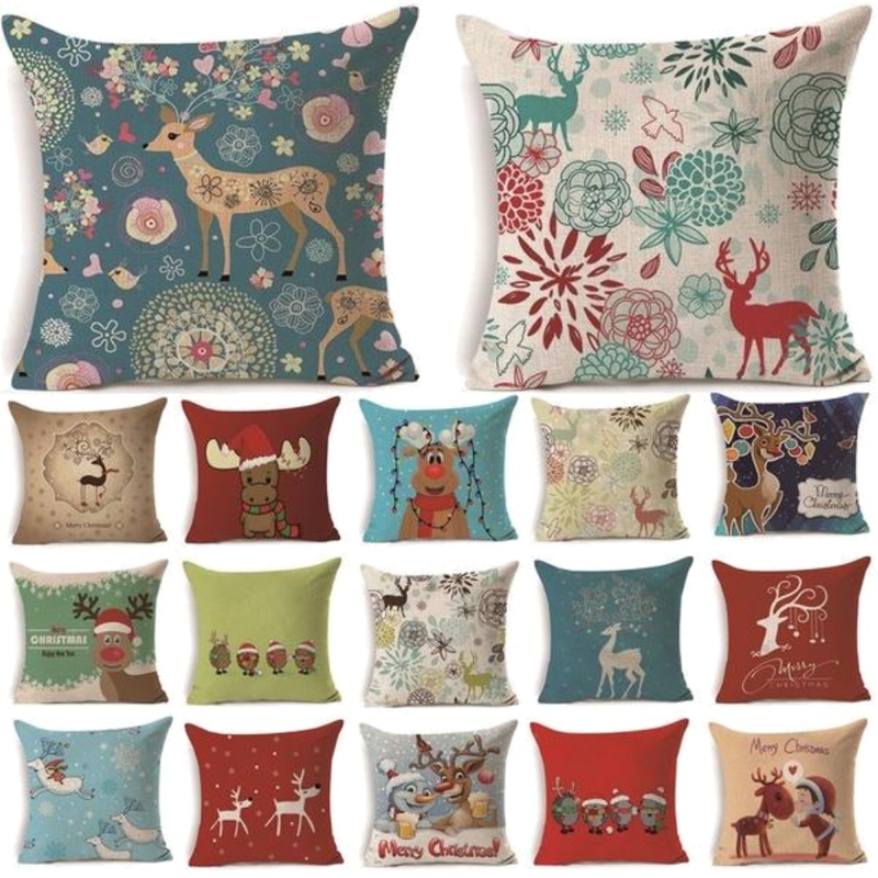 Christmas Deer Gifts Pattern Cotton Linen Mood Board by accentpillowcasebaby on Style Sourcebook