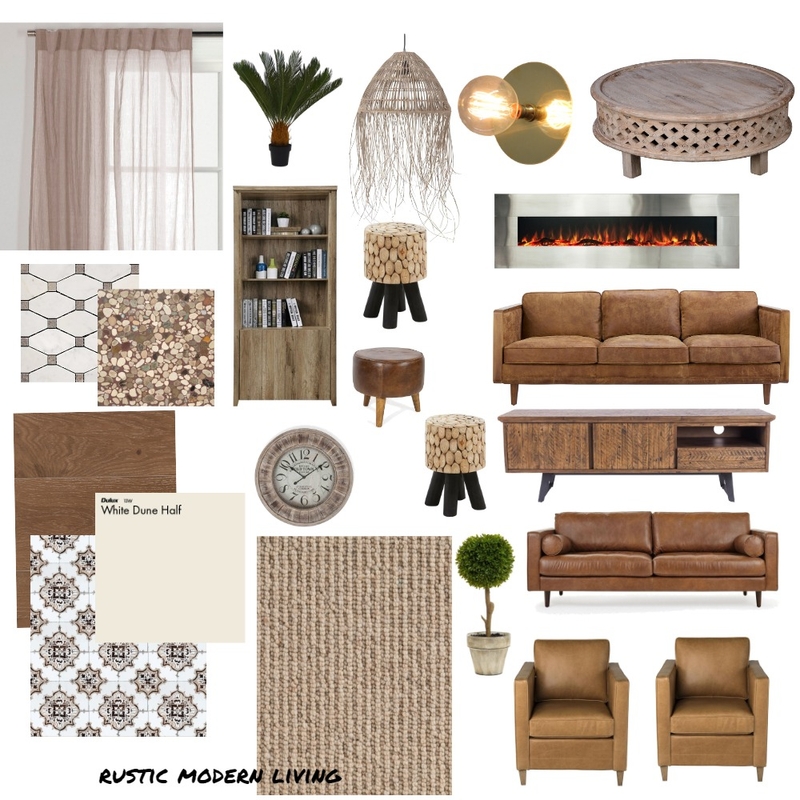 MODERN RUSTIC LIVING ROOM Mood Board by Telvin on Style Sourcebook