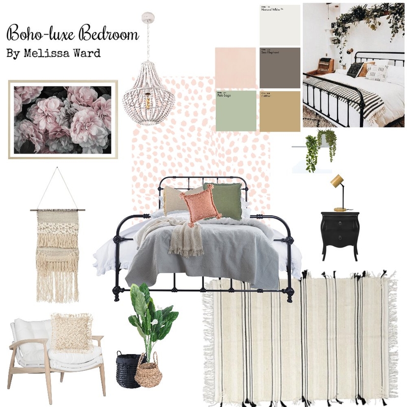 Boho-luxe bedroom. Mood Board by MWard on Style Sourcebook