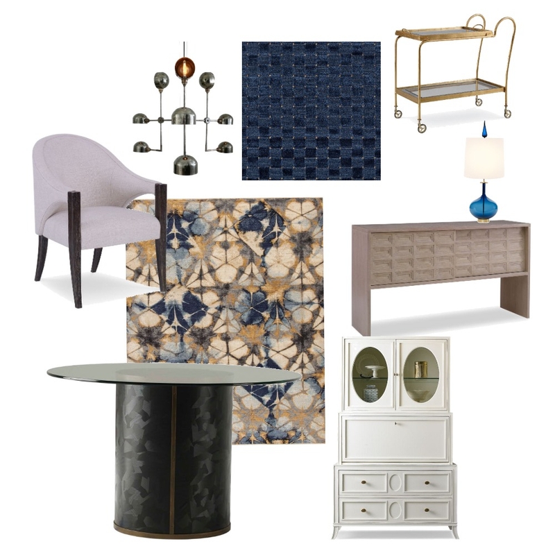 Blue Dining Room Mood Board by CherylatKravet on Style Sourcebook