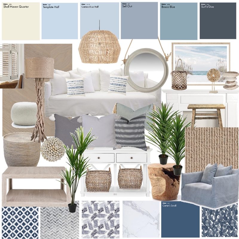 Hamptons/Coastal Mood Board by polkadotsandpeonies on Style Sourcebook