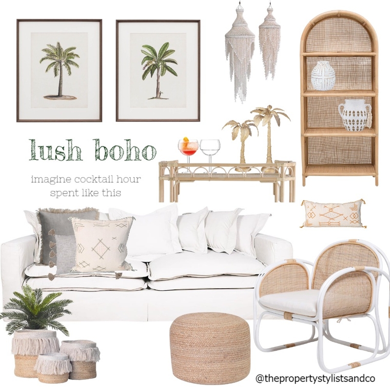 Lush Boho Mood Board by The Property Stylists & Co on Style Sourcebook