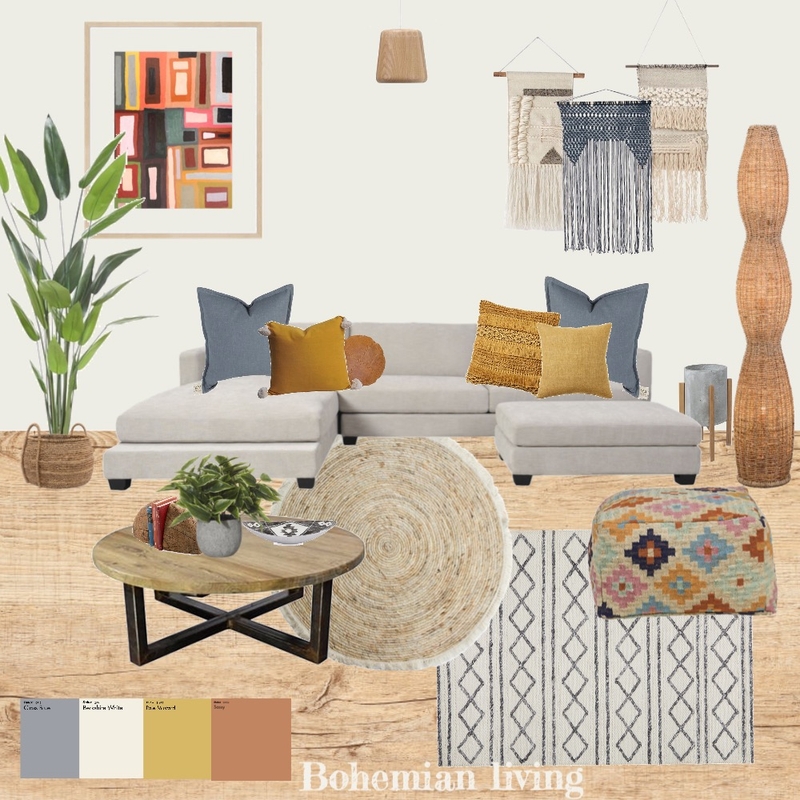 Bohemian Living Mood Board by KarinaB on Style Sourcebook