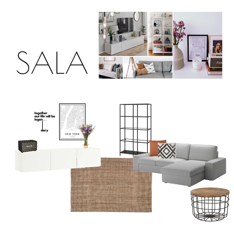 Sala Interior Design Mood Board by sofiamloureiro
