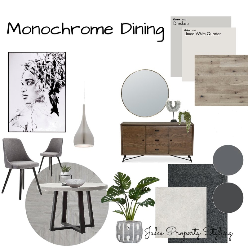 Monochrome Dining Mood Board by Juliebeki on Style Sourcebook