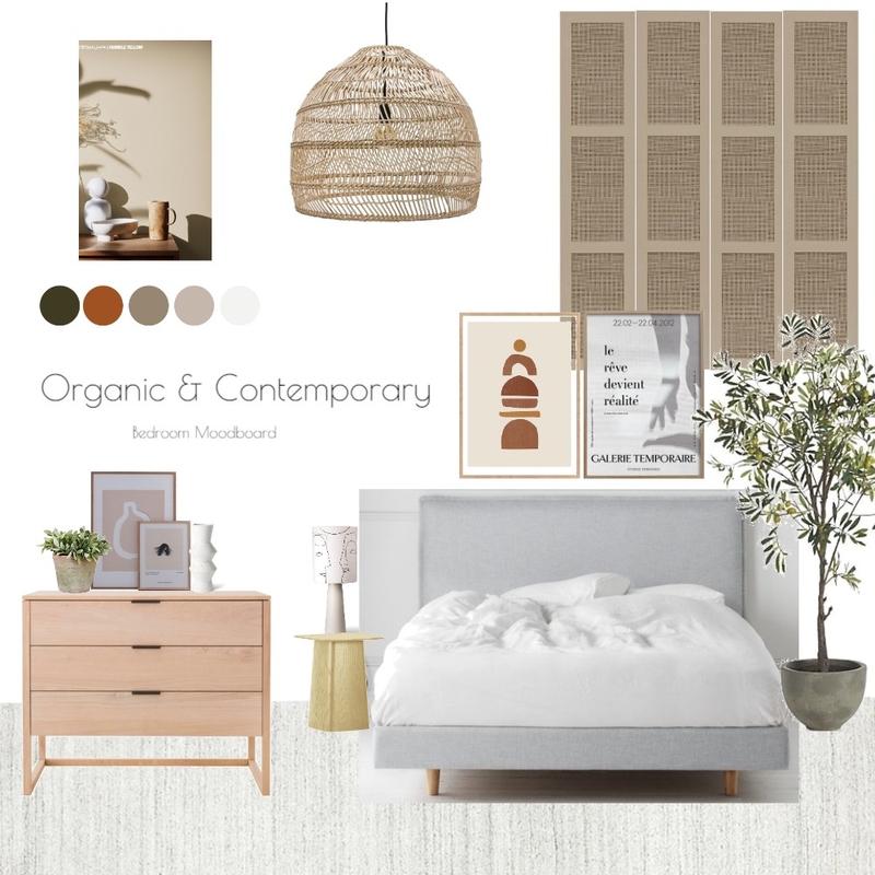 Organic & Contemporary Bedroom Mood Board by Rozina on Style Sourcebook