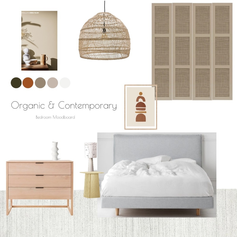 Organic & Contemporary Bedroom Mood Board by Rozina on Style Sourcebook