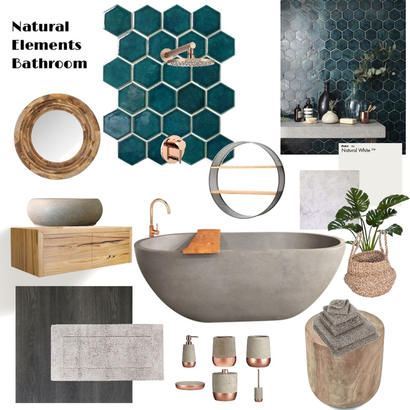 Natural Elements Bathroom Mood Board by NV Creative Spaces on Style Sourcebook