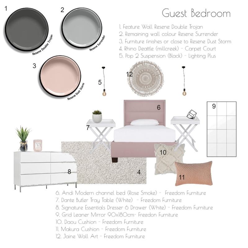 Module 9 - Guest Bedroom Mood Board by ShontaeR on Style Sourcebook