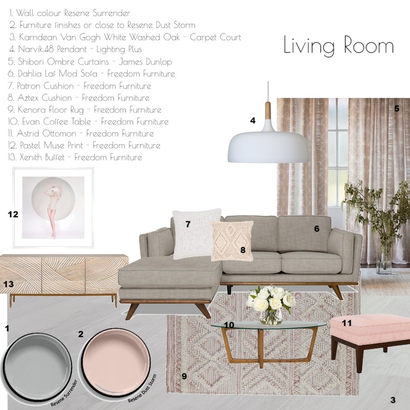 Module 9 - Living Room Mood Board by ShontaeR on Style Sourcebook