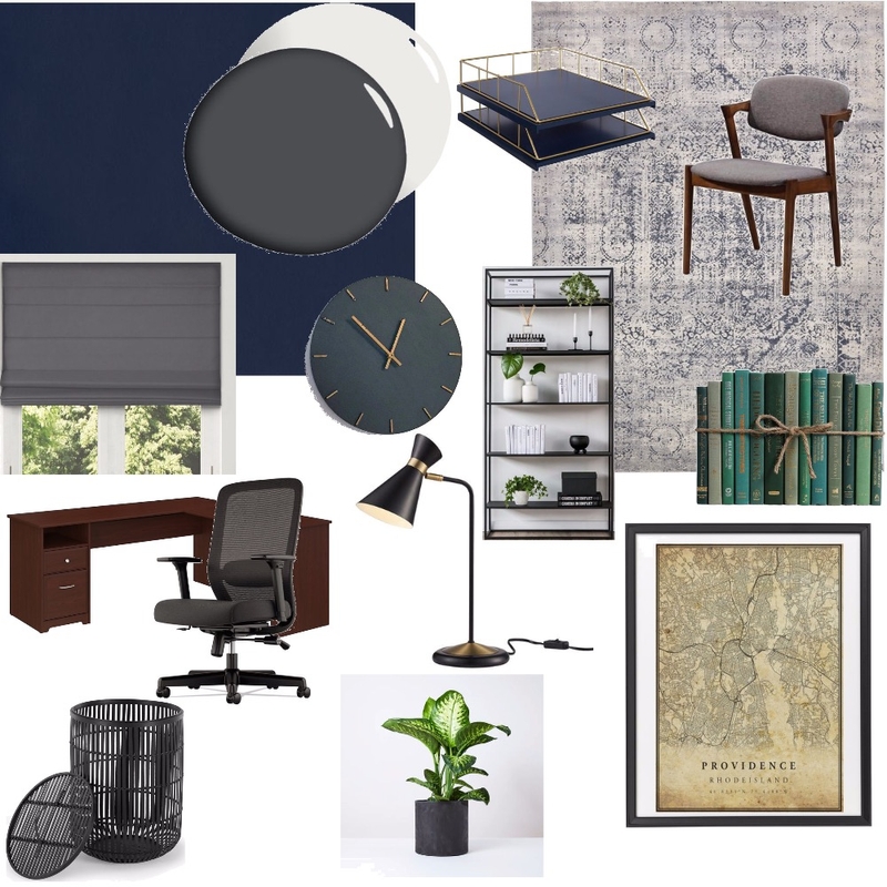 Drew's Office Mood Board by Lazuli Azul Designs on Style Sourcebook