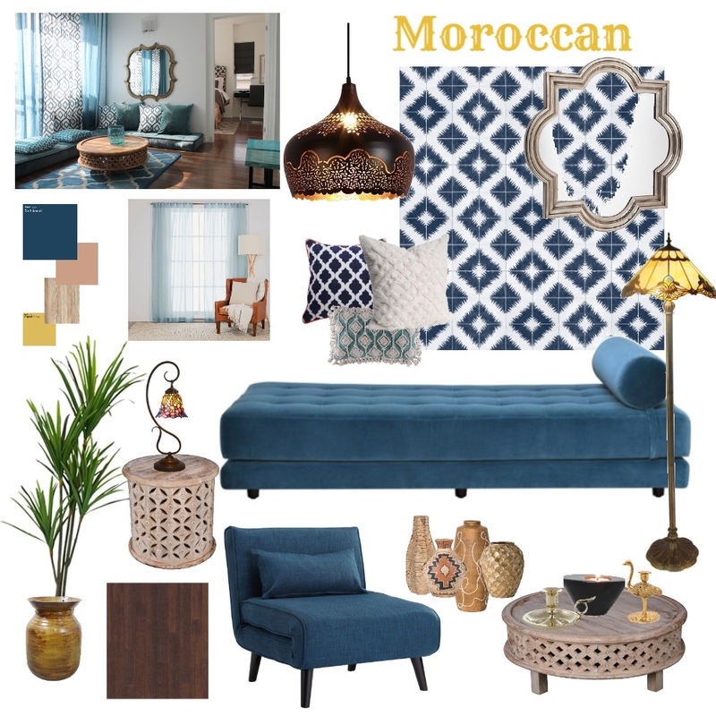 Moroccan theme living room final Mood Board by Amy Turuta on Style Sourcebook