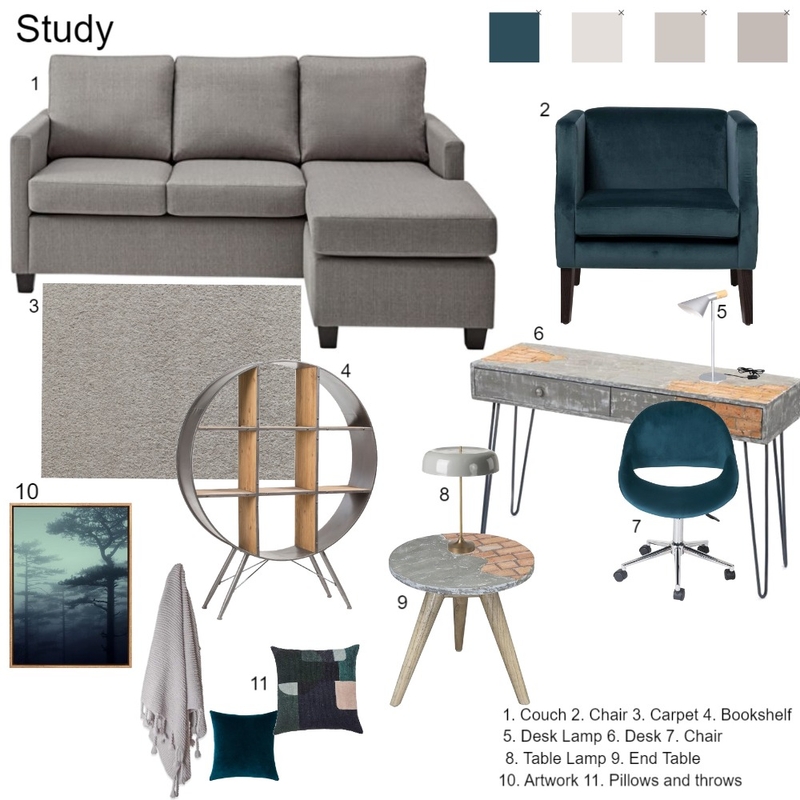 Study Mood Board by Claudette on Style Sourcebook