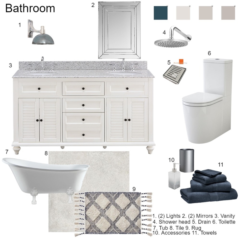 Bathroom Mood Board by Claudette on Style Sourcebook