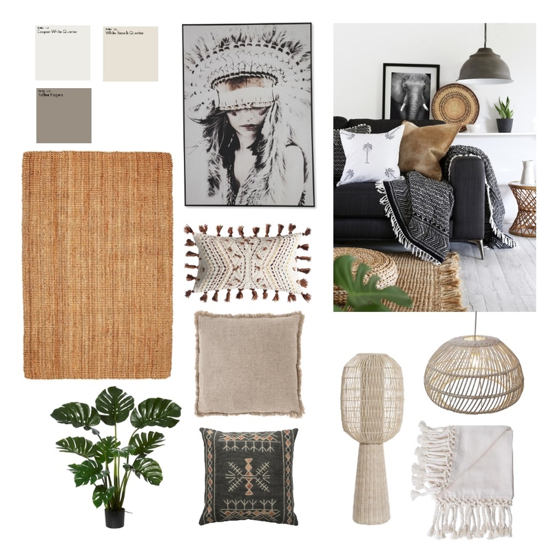 Monochrome Boho Mood Board by Bkoo3 on Style Sourcebook