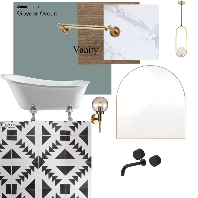 Mid century Modern Bathroom reno Mood Board by DaintyTcup on Style Sourcebook