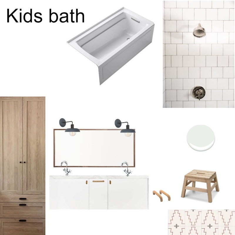 Kids bath withcle tile floor Mood Board by knadamsfranklin on Style Sourcebook