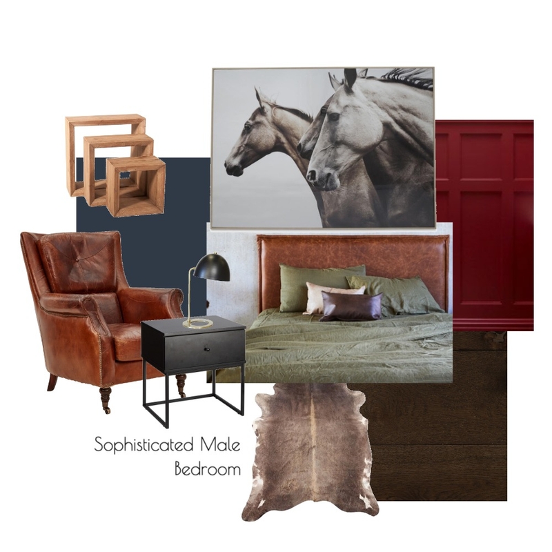 Masculine Bedroom Mood Board by studiogeorgie on Style Sourcebook