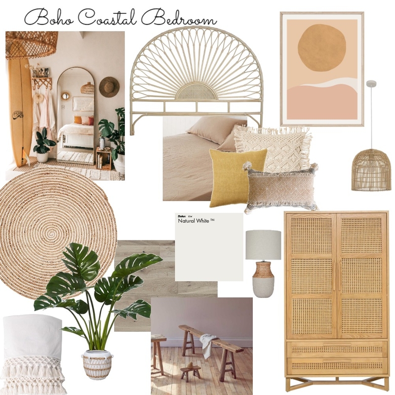 Boho coastal bedroom Mod 3 Mood Board by Helebe on Style Sourcebook