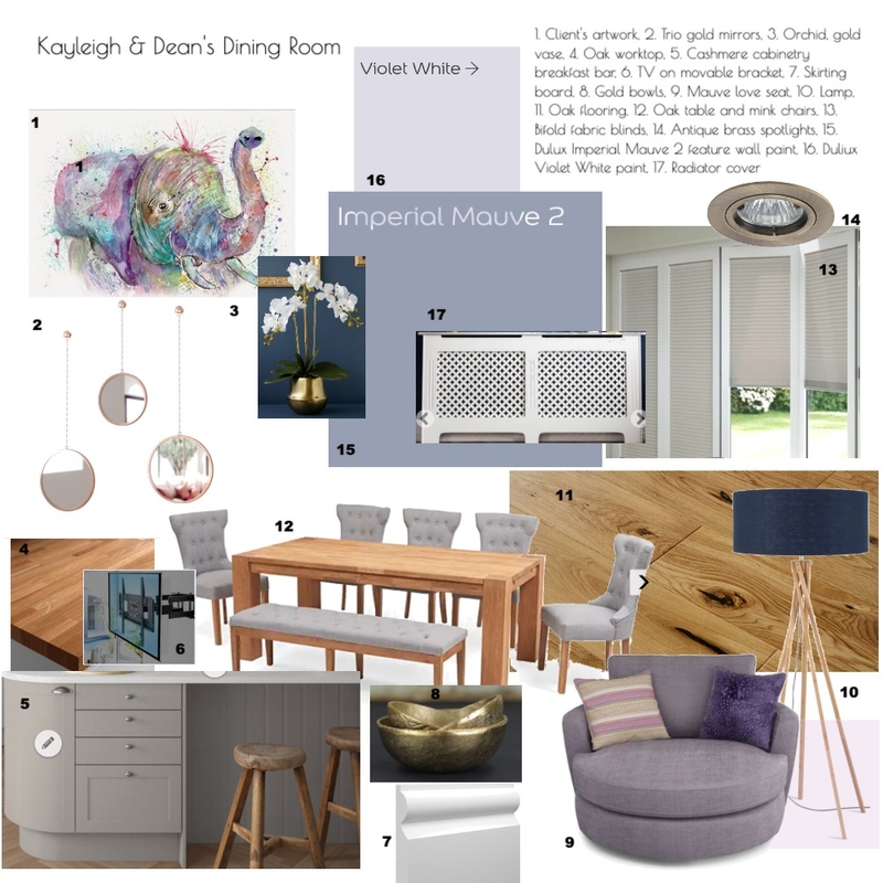 Kayleigh & Dean's Dining Room Mood Board by Sabrina S on Style Sourcebook