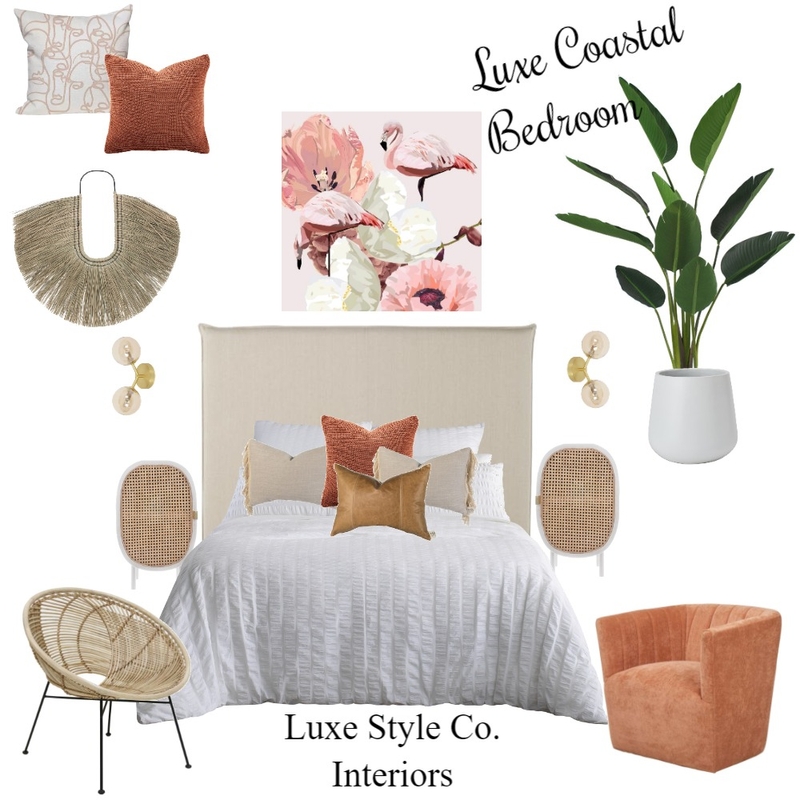 Luxe Coastal Bedroom Pink Mood Board by Luxe Style Co. on Style Sourcebook