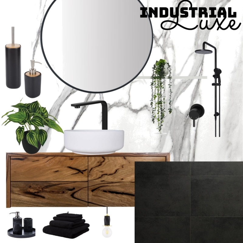 industrial luxe bathroom Mood Board by kjawnointeriors on Style Sourcebook