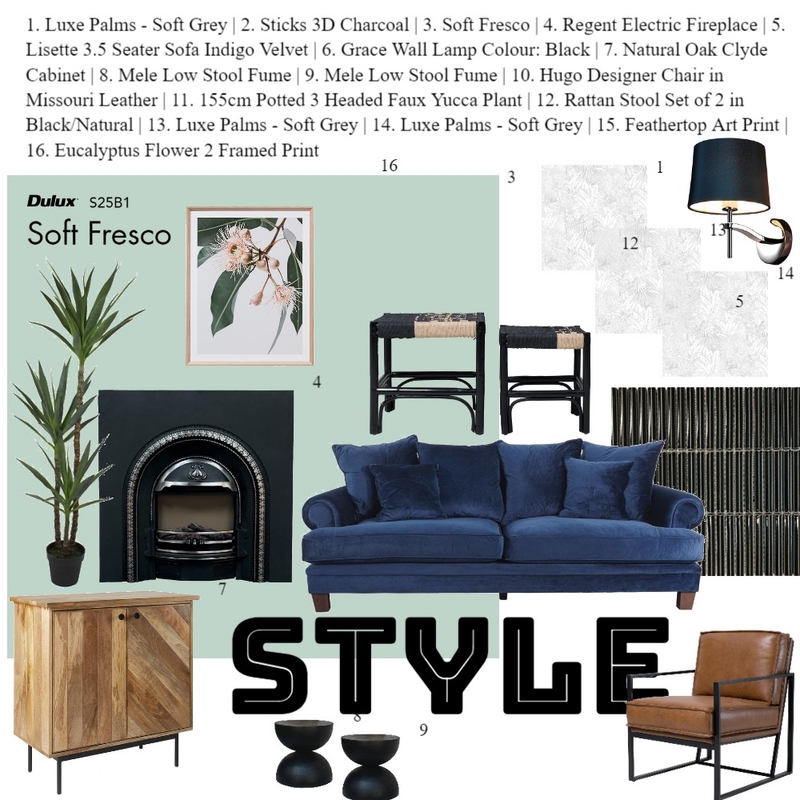 Art Deco Living Room Mood Board by Cherelle Murphy on Style Sourcebook