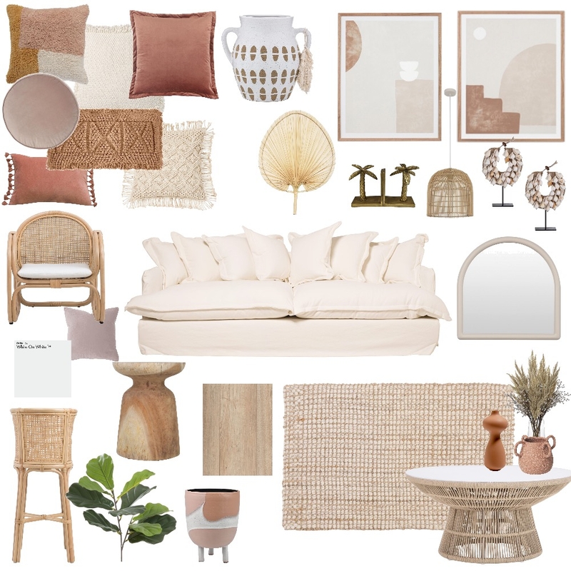 Dreamy Boho Loungeroom Mood Board by athomewithcaitlyn on Style Sourcebook