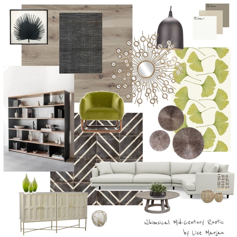 Whimsical Mid-Century Rustic Mood Board by lisemarjan on Style Sourcebook