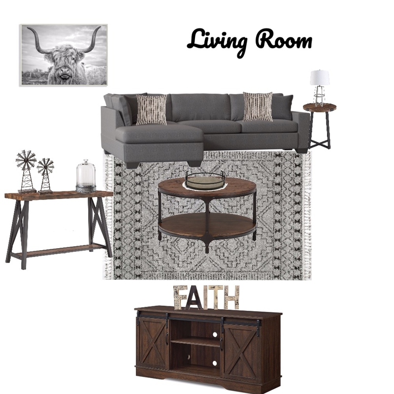 Modern Farmhouse Living room Mood Board by MykanMalone on Style Sourcebook