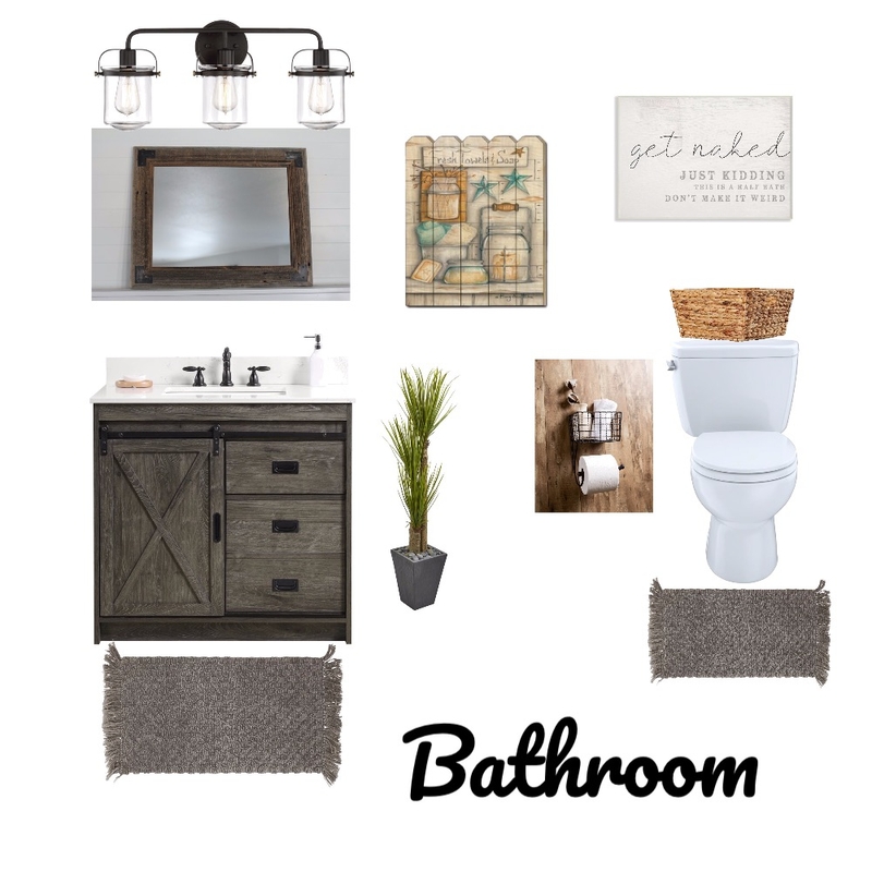 Modern Farmhouse Bathroom Mood Board by MykanMalone on Style Sourcebook