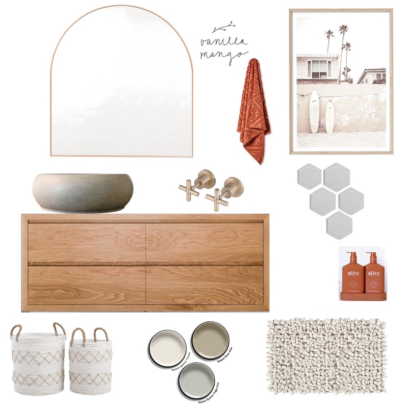 Neutral bathroom Mood Board by Stone and Oak on Style Sourcebook