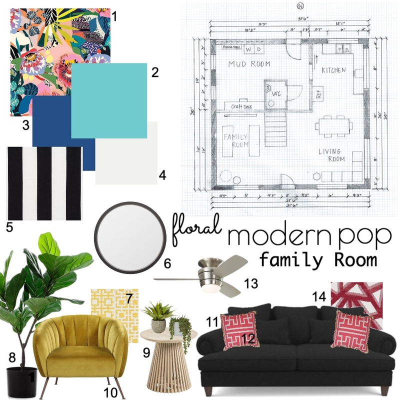 Floral Modern Pop Mood Board by Lyn.designs on Style Sourcebook