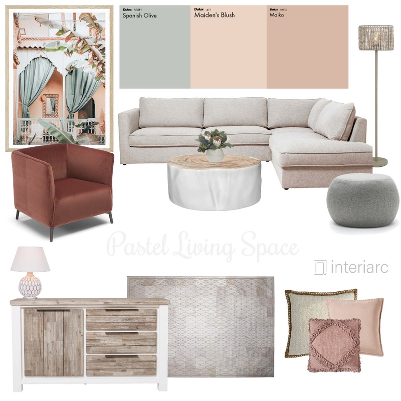 Pastel Living Space Mood Board by interiarc on Style Sourcebook