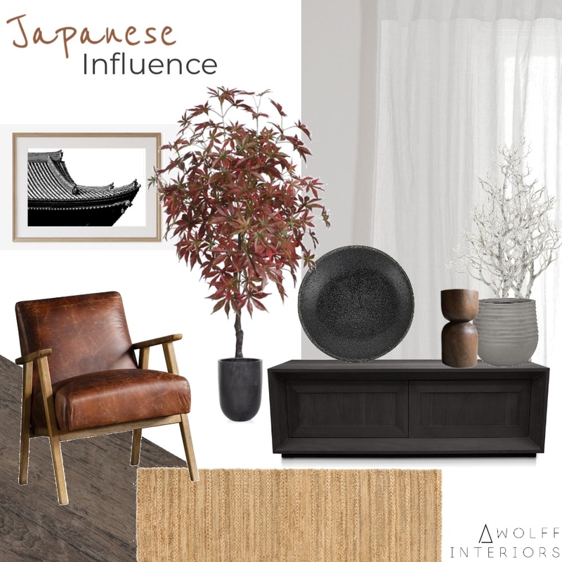 Japanese Inspired Sitting Room Mood Board by awolff.interiors on Style Sourcebook