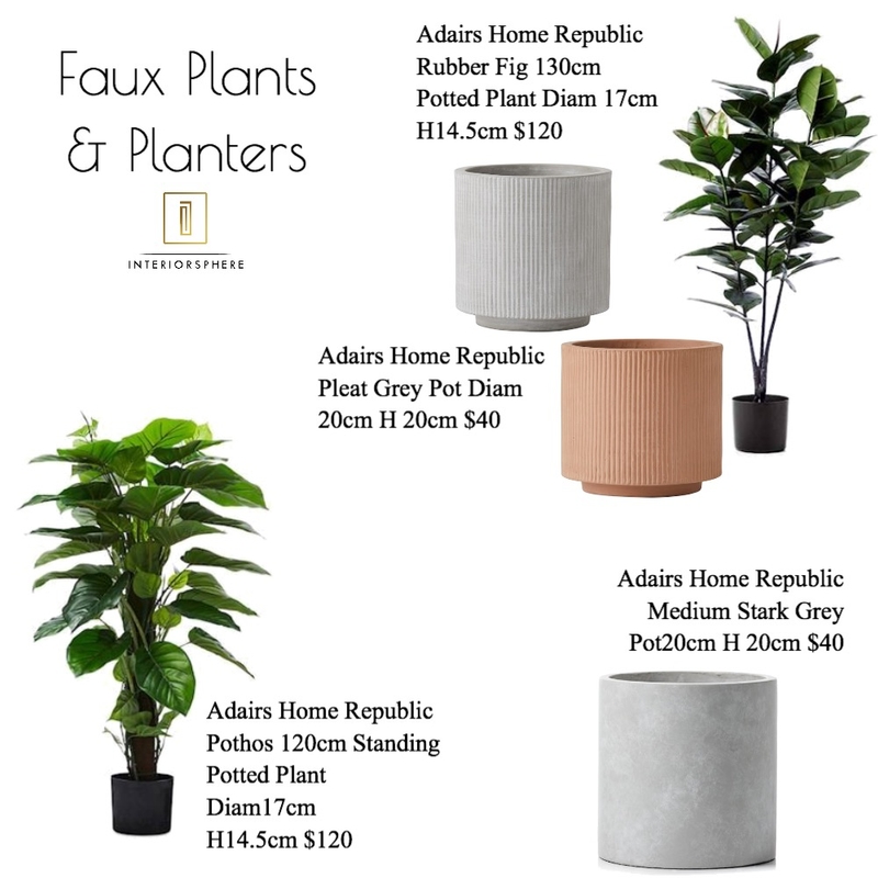 9 Burt St Rozelle Faux Plants & Planters Mood Board by jvissaritis on Style Sourcebook