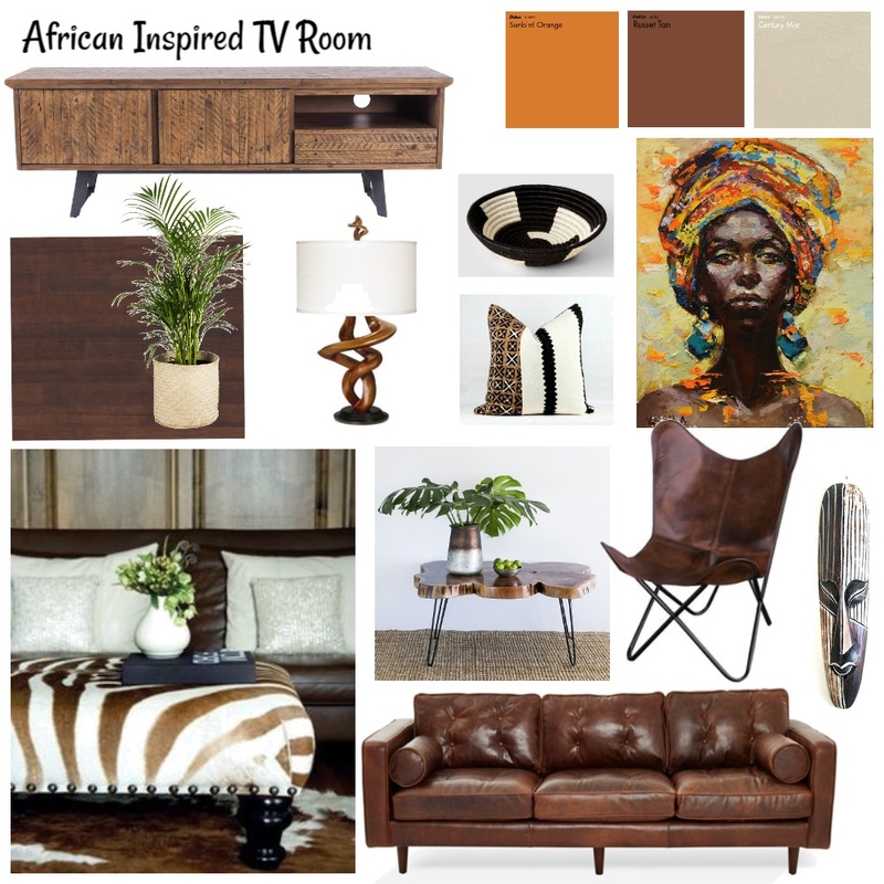 African Inspired TV Room Mood Board by Sarstally on Style Sourcebook