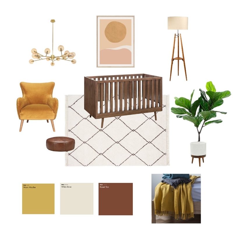 Mid-Century Modern Nursery Mood Board by mbdp on Style Sourcebook